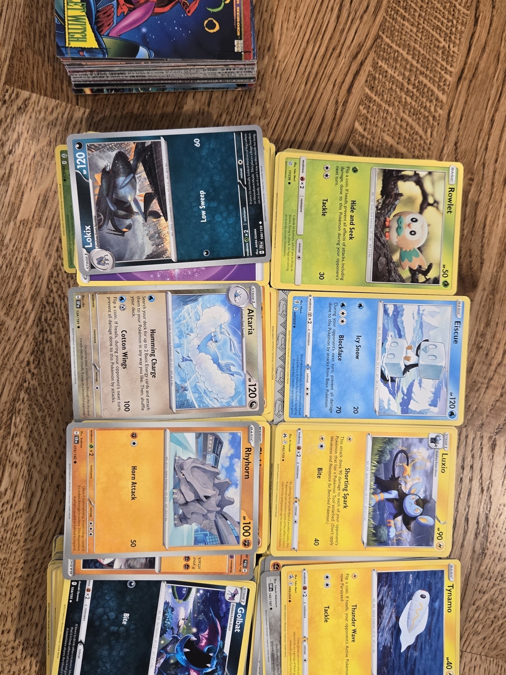 Pokemon Trading Cards Lot - Assorted Characters (Blue, Yellow, Orange)